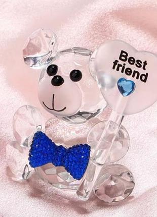 Хрустальна фігурка ведмедик best friends блакитна