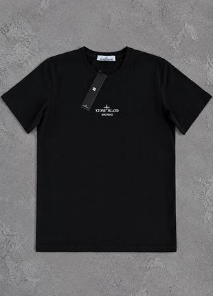 Чорна футболка stone island