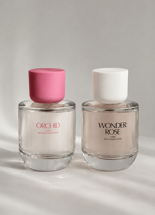 2шт в коробках комплект духи zara wonder rose + парфуми zara orchid 50+50ml