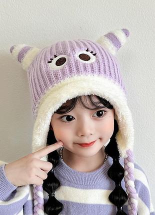 Дитяча шапка зимова fashion фіолетова очі 50-54, фіолетовий 3361421