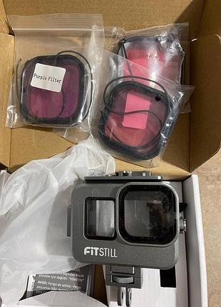 Аквабокс fitstill для gopro 9 / 10 / 11 / 12 з набором дайвінг фільтрів 3 в 1