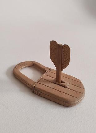 Функциональный деревянный замок с ключом ручной работы / рабочий механизм / эко-сувенер