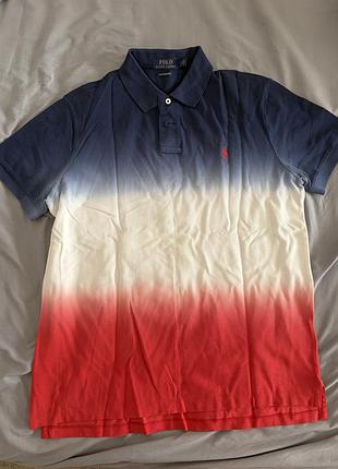 Оригінальне чоловіче поло polo ralph lauren з ефектом dip-dye (ombre)