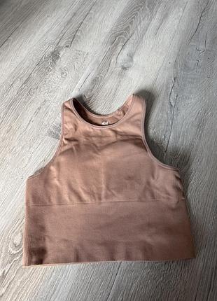 Спортивний топ в дрібний рубчик h&m, xs