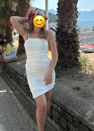 Zara сукня міні s молочна