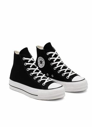 Кеди converse platform chuck taylor all star lift hi black. конверси чорні. конверсы чёрные кеды
