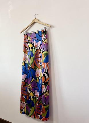 Міді атласна юбка з розрізами topshop🌿