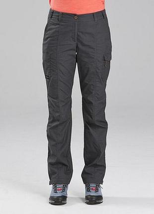 Женские трекинговые брюки quechua travel 100, grey
