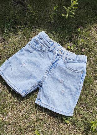 Детские джинсовые шорты от бренда zara, выполненные в классическом кэжуал стиле в размере на 18-24 месяца, на рост 92 см