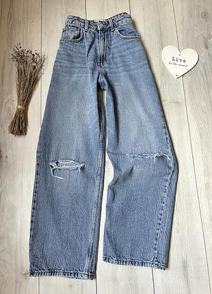 Широкі рвані жіночі джинси щільні denim баггі baggy jeans