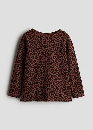 Детский лонгслив для девочки h&m 98-104 см коричневый (25112902a)