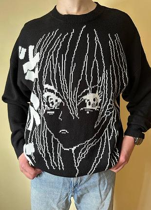 Оверсайз аниме свитшот фснб fsnb anime tyan легкий свитер