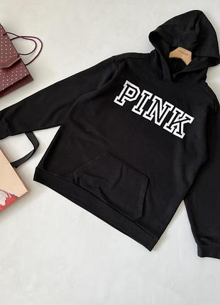 Худі толстовка victoria's secret pink з великим білим логотипом "pink" на грудях.