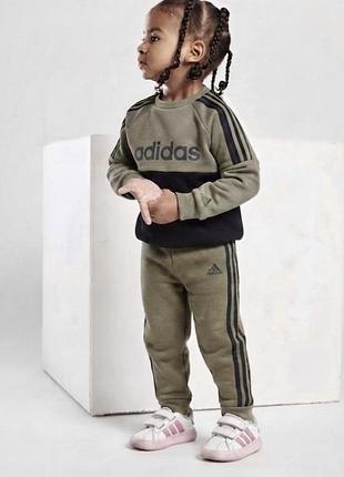 Костюм спортивний утеплений бавовняний - худі та джогери унісекс adidas (оригінал)