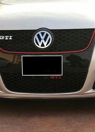 Передний лип dpt v-2 (для gti, черный глянец) для volkswagen golf 5 2003-2009 гг