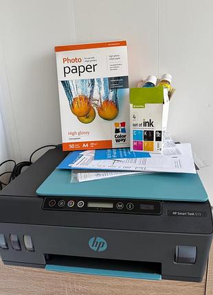 Принтер струменевий бфп частково робочий hp smart tank 513 фарби і фотопапір