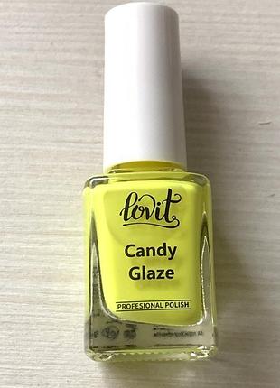 Лак для ногтей lovit candy glaze тон яркий лимончик