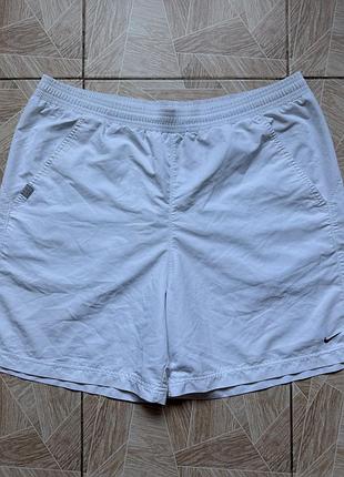 Шорты nike fit tennis shorts men’s m white lined athletic running gym swoosh dri-fit m