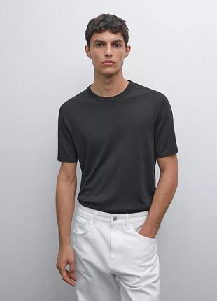 Чоловіча футболка massimo dutti з бавовни та шовку