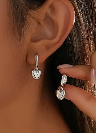 Серьги сердце