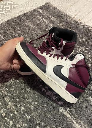 Nike court vision mid чоловічі кросівки бордові 42 розмір