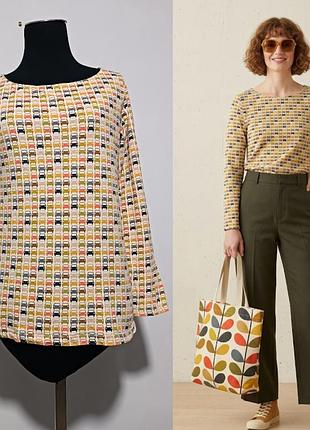 Uniqlo orla kiely лонгслив с принтом машинки ( стиль 70 е годы), s