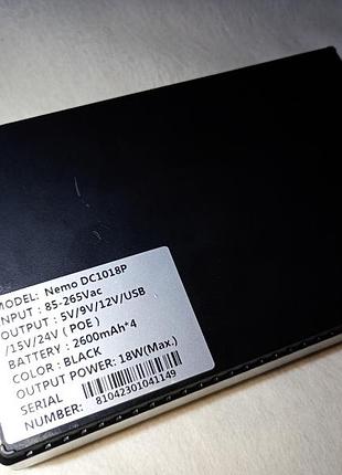 Портативный источник бесперебойного питания (микро-ups) upsen nemo dc1018p мощностью 18 вт со встроенным аккумулятором емкостью 10400 маг 3