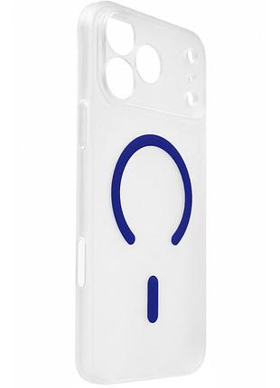 Ультратонкий бампер-накладка pc slim matte с поддержкой magsafe, кнопкой camera control для apple айфон 17 pro blue