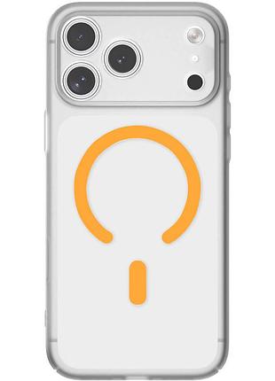 Ультратонкий бампер-накладка pc slim matte с поддержкой magsafe, кнопкой camera control для apple айфон 17 pro orange 2