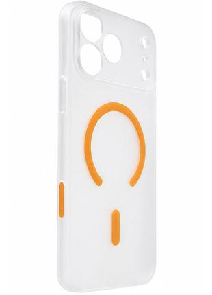 Ультратонкий бампер-накладка pc slim matte с поддержкой magsafe, кнопкой camera control для apple айфон 17 pro max orange
