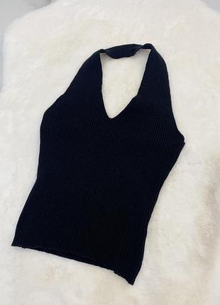 Топ в рубчик zara s чорний