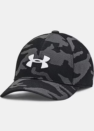 Мужская кепка under armour черно-серый камуфляж р.s/m