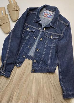 Falmer jeanswear жіноча джинсова куртка жакет синій з люрексом джинсовка