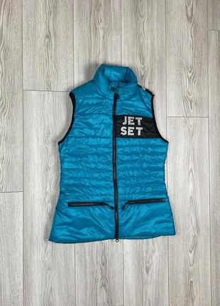 Jet set woman blue down vest nylon luxury жилетка