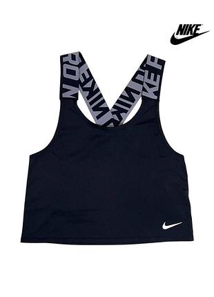 Женская спортивная легкая майка nike размер xs черная кроп короткая свободная найк для зала бега фитнеса pro про футболка running m беговая а1