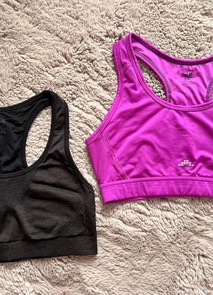 Набір спортивних топів h&m sport оригінал 2 шт жіночі спортивні бра майки розмір м