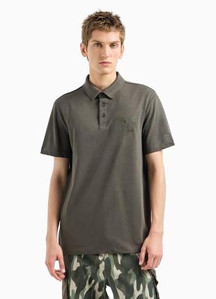 Мужское поло armani exchange с вышивкой