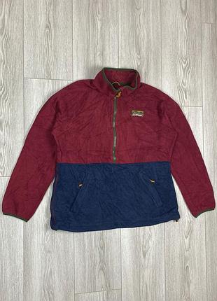 Ll bean sweater womens medium blue red mountain classic fleece pullover jacket светр