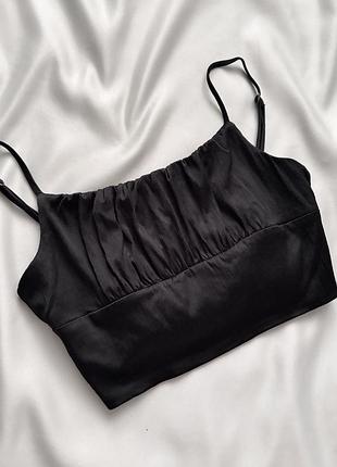Топ з сатиновим блиском на регулюємих бретелях zara