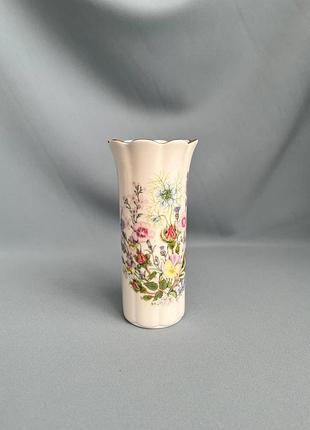 🌸 вазочка порцелянова aynsley “wild tudor” вінтажна 🌿✨  вишукана вінтажна вазочка від знаменитої англійської мануфактури aynsley