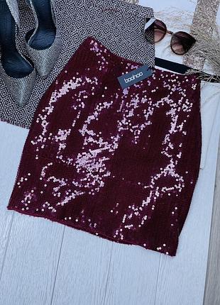 Нова святкова спідниця boohoo 4xl коротка спідниця великого розміру блискуча спідниця в паєтках