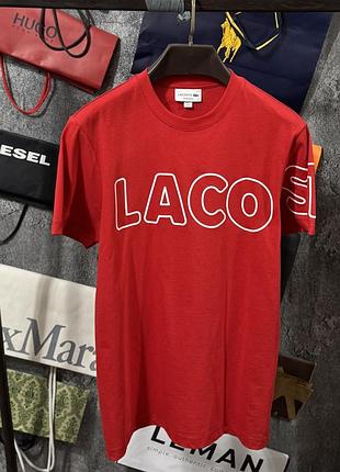 Футболка чоловіча lacoste regular fit червоний s m