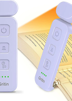Настольная led лампа для чтения аккумуляторная gritin book light rose 500 mah до 80 г работы