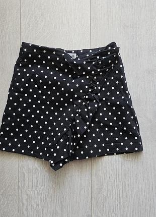 Шорты-юбка zara в горошек для девочки 128 см (8 лет)