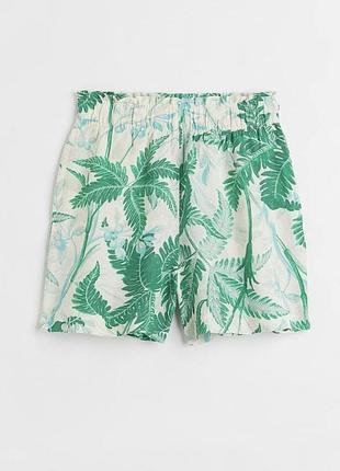 Лляні шорти висока посадка h&m