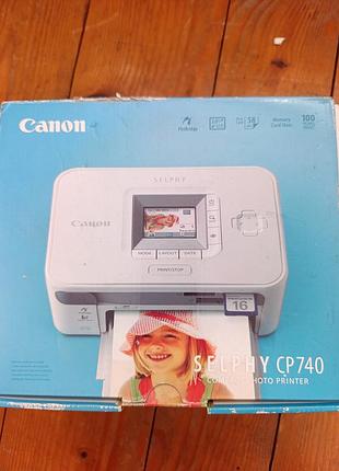 Портативный фотопринтер canon selphy cp740 (полный комплект, идеальное состояние)