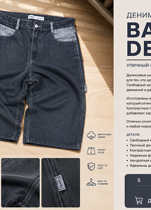 Baggy shorts denim