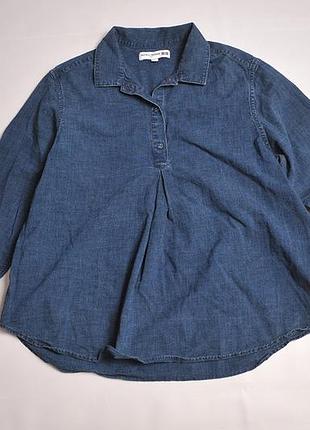 Жіноча бавовняна джинсова денім сорочка uniqlo x ines de la fressange denim shirt - xl