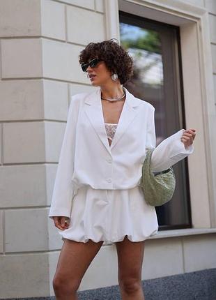 Костюм жіночий жакет і спідниця балон xs s m l xl