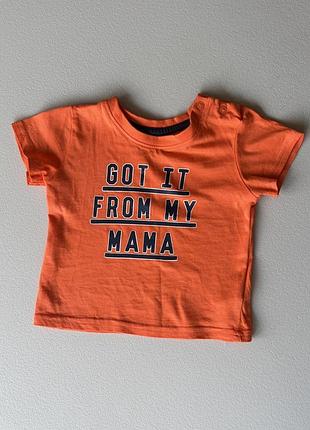 Футболка дитяча, нова, 100% бавовна, primark, помаранчева, р.74